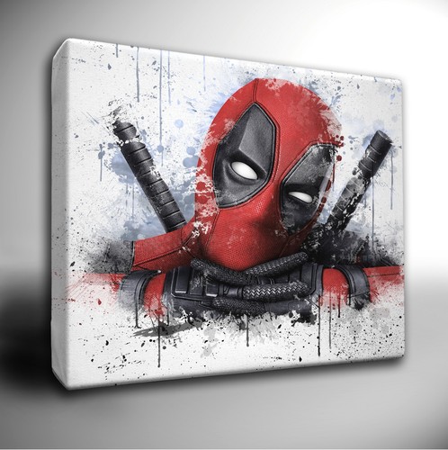 Marvel Avengers / DC Characters paint splatter CANVAS Wall Art Picture Print - Afbeelding 9 van 35