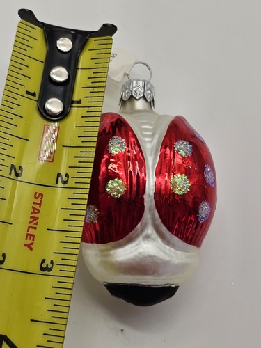 Decorazione albero di Natale vintage Slovacchia Lady Bug vetro - Foto 4 di 4