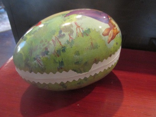 GERMAN PAPER MACHE EASTER EGGS LARGE CANDY CONTAINERS LOT OF THREE - Picture 5 of 16
