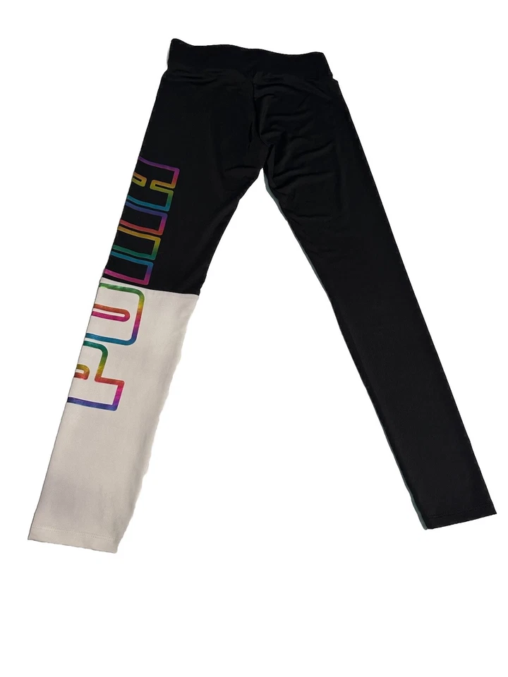 Leggings Puma Juniors Blanco y Negro Logo Arco Iris Talla L 12-14 Foto 4 de 4