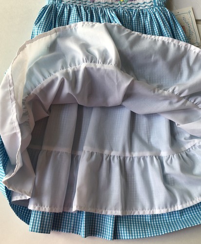 Marmellata Dress Smocked Tropical Fish Aqua Blue Checked Sz 4 NWT $70 - Picture 5 of 11
