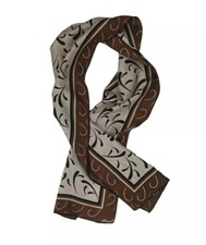 BURMEL Brown Art Silk Scarf 70"/ 13.5" EC