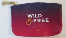 Ipsy August 2017 Wild  Free Glam Bag Empty Makeup Bag Purple Pink Ombre