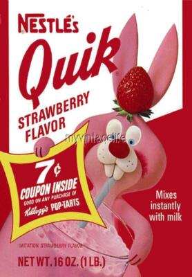 NESTLE QUIK STRAWBERRY NOT FOOD 2'' x 3'' Fridge MAGNET  vintage Art