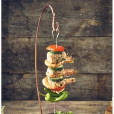Sizzler Platter Copper Hanging Kebab Stand 6 Pack 10" Skewers Food Kebab BBQs