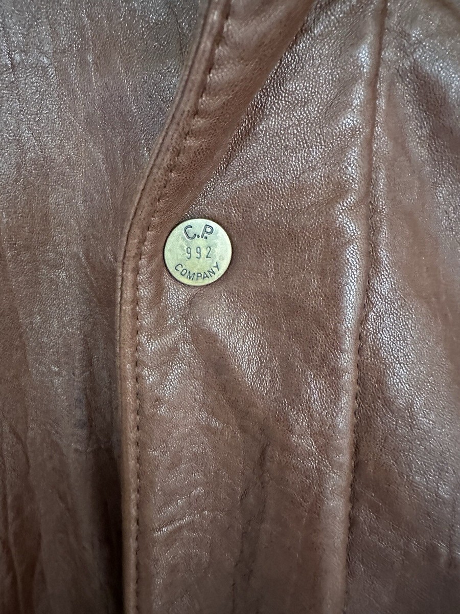ジャケット・アウター 92s cp company leather jacket vintage CP Company dark red vintage leather jacket 1992 (flying