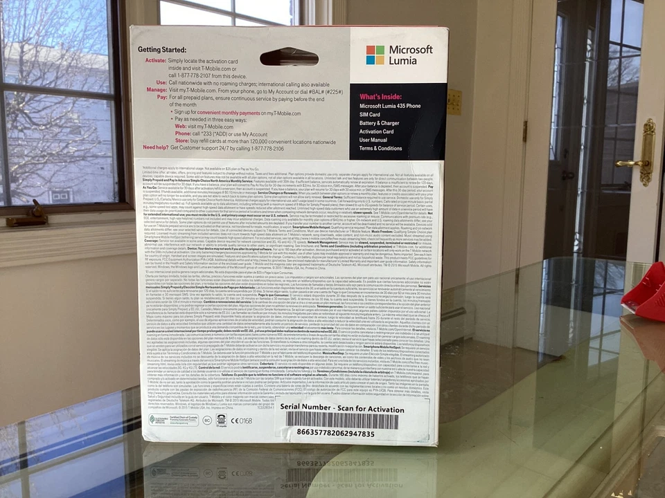 BRAND NEW SEALED IN FACTORY BOX Microsoft Lumia 435 Phone New T Mobile,WINDOWS - Image 3 of 4