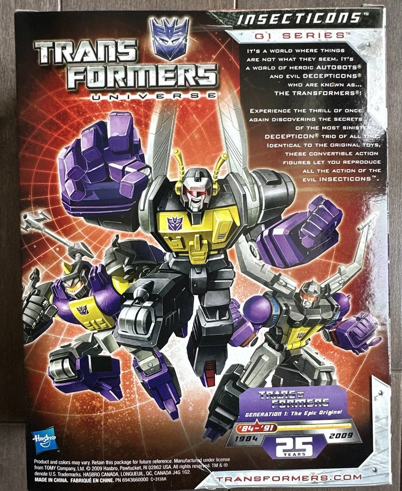 Transformers Universe G1 INSECTICONS Commemorative Edition Decepticons Agent New - Image 2 of 3