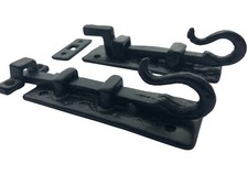 Kirkpatrick British Made 830 Shepherds Crook Door Bolt Black Straight / Cranked