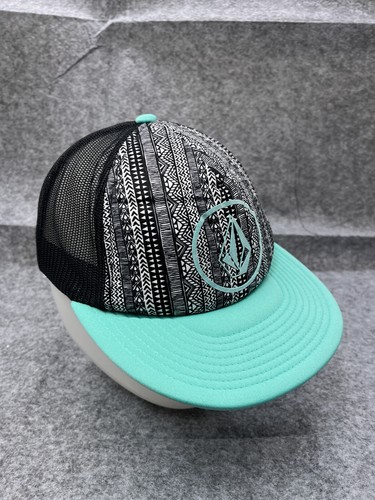 Volcom Hat Cap Snap Back Adult One Size Blue Geometric Polyester Trucker Skate - Picture 8 of 12