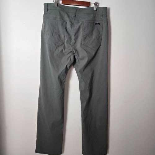 Prana Pants Men's 33x32 Brion Standard Fit Stretch Hiking Pants Thyme Green UPF - Picture 7 of 10