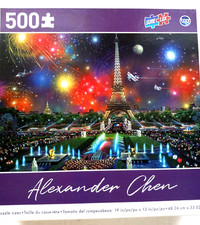 Eiffel Tower Panoramic Paris Scene NEW Sealed 500 Piece Puzzle By Alexander Chen