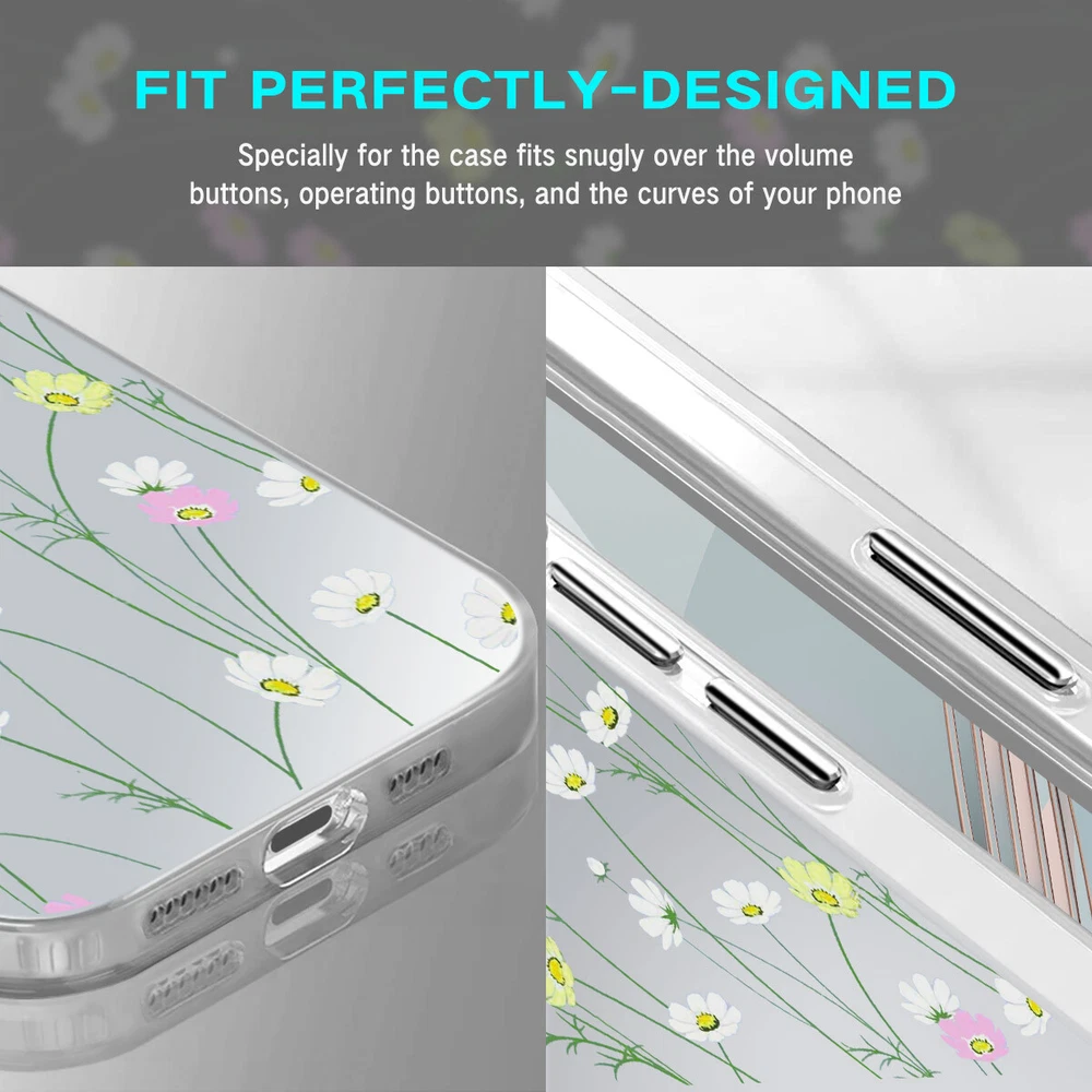Floral Shockproof Phone Case for iPhone 15 Pro Max 14 16 Samsung S23 S24