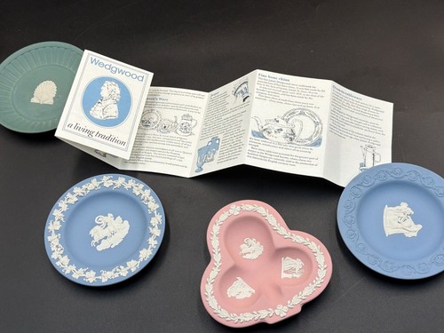 Wedgwood Jasperware Lot Of Small Trinket Plates Made In England Multiple Colors - Picture 2 of 20