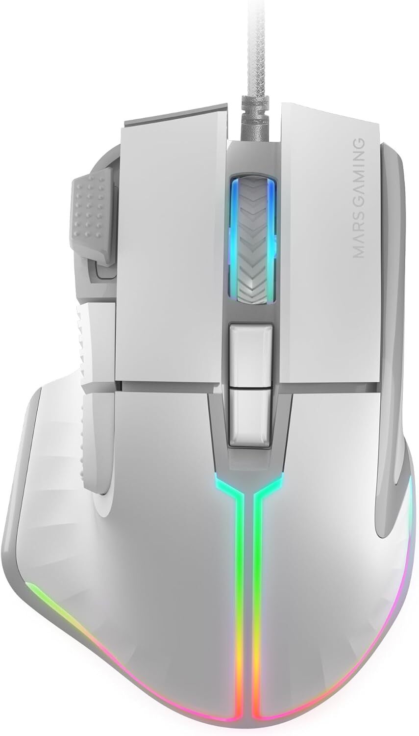 Mars Gaming MM-XT, Mouse Gaming RGB, Design Ergonomico con Poggiapollice, Sensor
