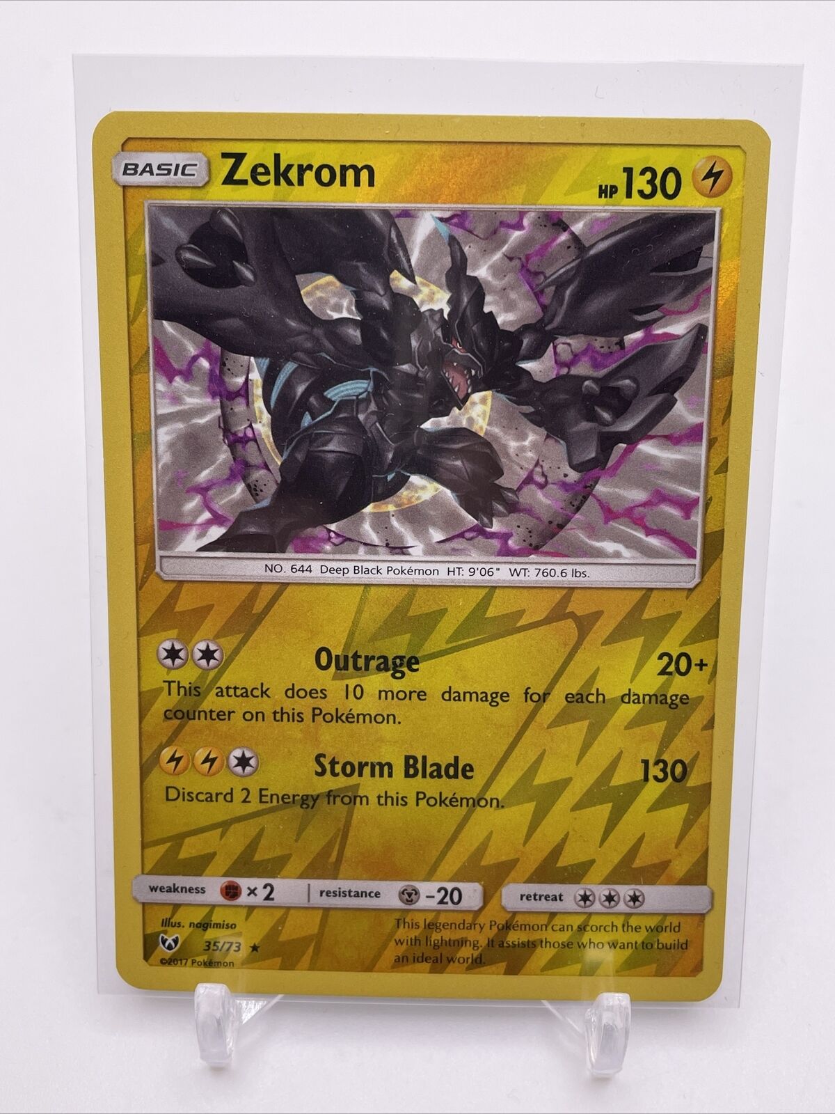 Pokemon ZEKROM 35/73 - Shining Legends - RARE HOLO - MINT