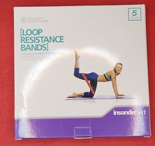 Set of 5 Latex Resistance Loop Bands Exercise Fitness  NEW in Box