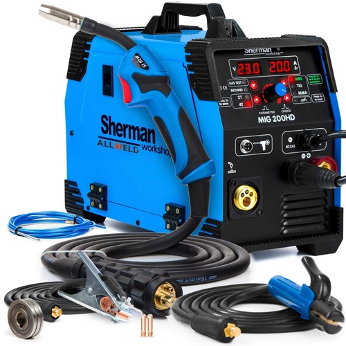 Sherman MIG 200HD - Welding Machine MAG TIG MMA Soldering Welding Fill Wire Protective Gas 4T - Picture 2 of 12