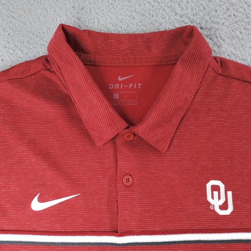 Oklahoma Sooners Polo Shirt Mens Large Red Nike NCAA Football Short Sleeve - Picture 5 of 21