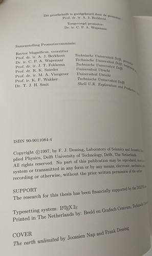 A WAVELET TRANSFORM APPROACH TO SEISMIC PROCESSING/ Frank Dessing - Picture 5 of 6