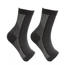 Copper Ankle Brace Compression Socks Sleeve Support Foot Fasciitis Pain Relief