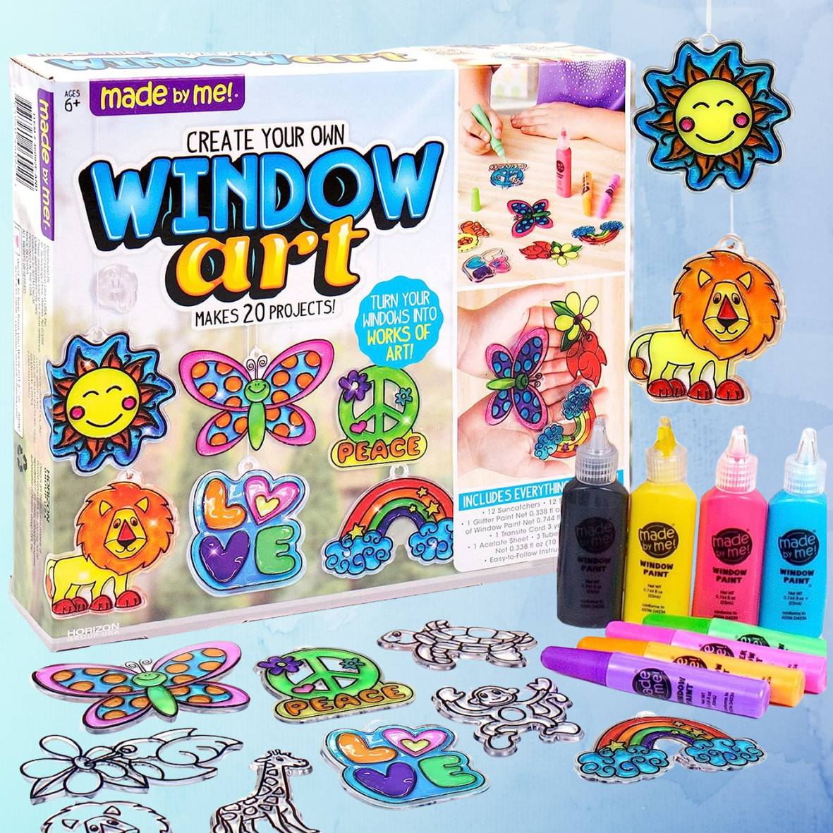 20 Suncatchers DIY Window Art and Crafts Kit Painting Projects for Kids
