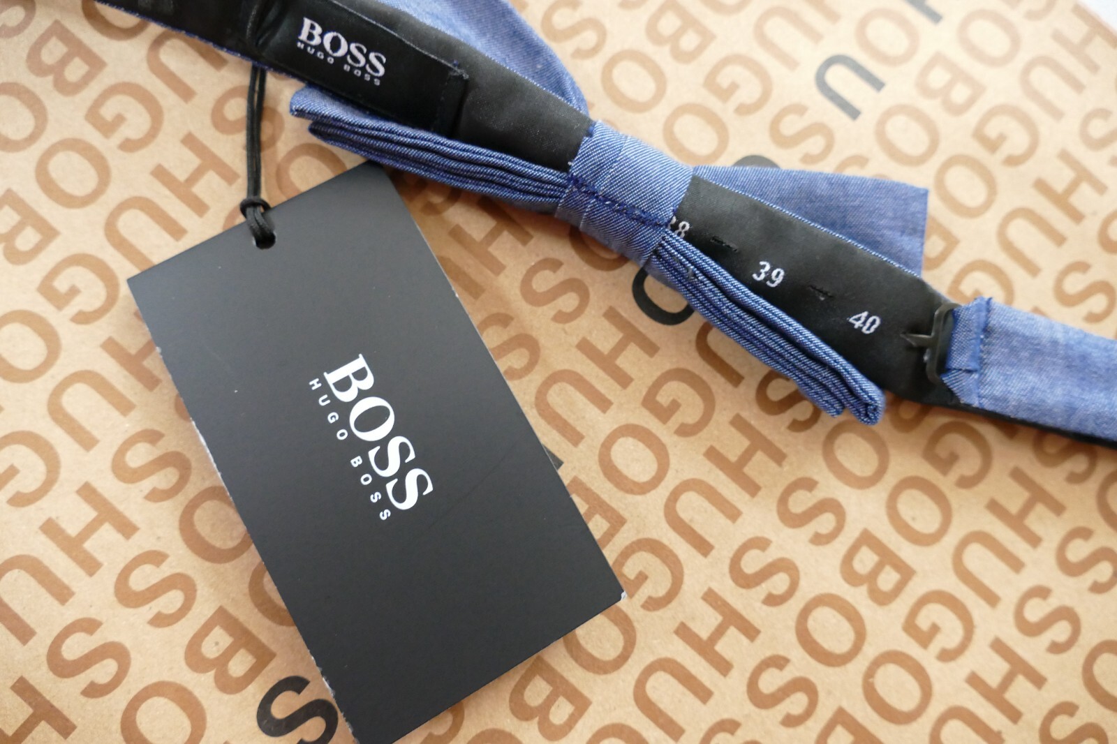 New Hugo BOSS mens womans unisex blue smart tux prom wedding suit shirt Bow Tie image 3