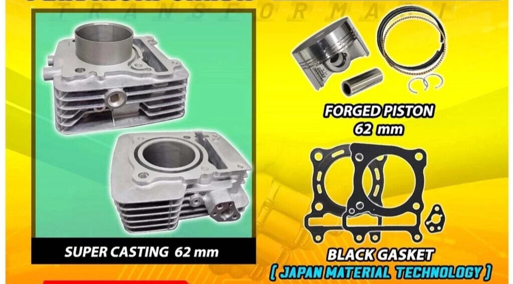 Big Bore Cylinder Kit & Gasket 62mm 180cc Racing Part Honda PCX