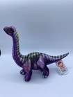 Fiesta Apatosaurus Brontosaurus Purple Green Dinosaur Dino Plush Stuffed 8.5"