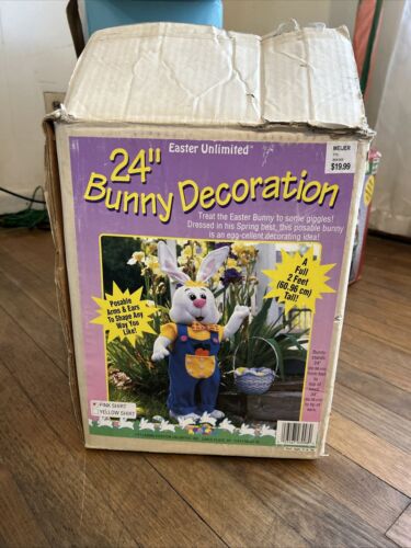 Easter Unlimited Posable 24” Easter Bunny Decoration Seasonal Holiday - NEW