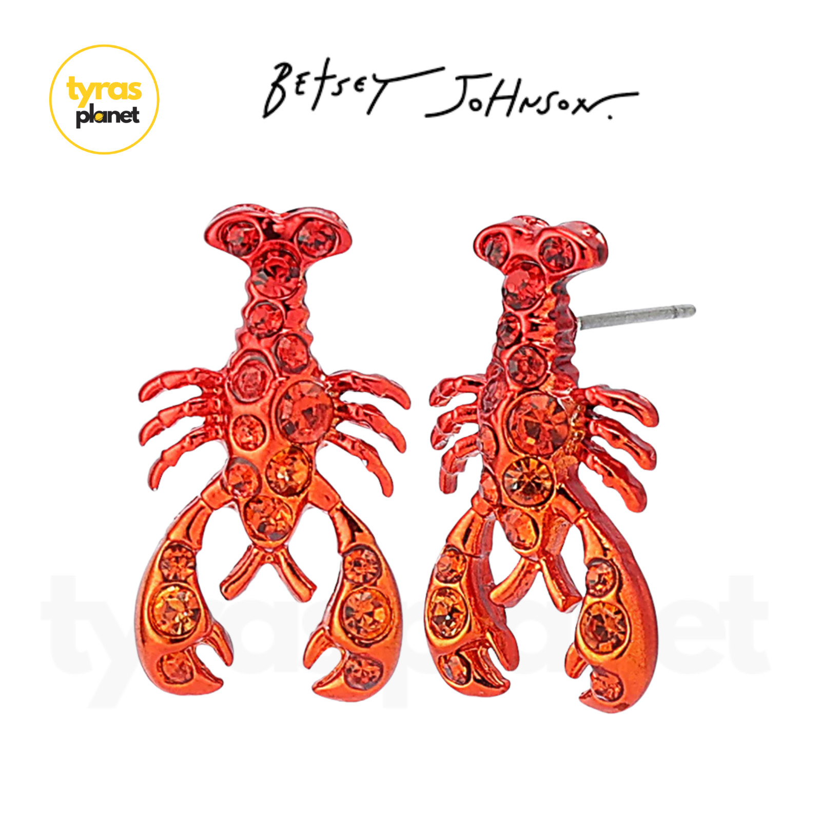 Betsey Johnson Mermaid Jewels Lobster Studs Red Stud Earrings Accessories NIB