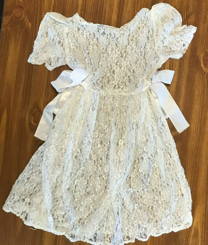 Just Kidding By La Belle Dress Girls Toddlers M White Floral Bows Roses Vintage - Picture 2 of 9