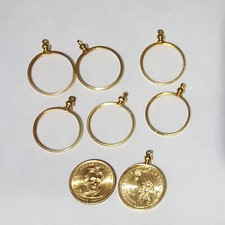 12 Vintage gold tone Presidential $1.00 coin bezels no coin included