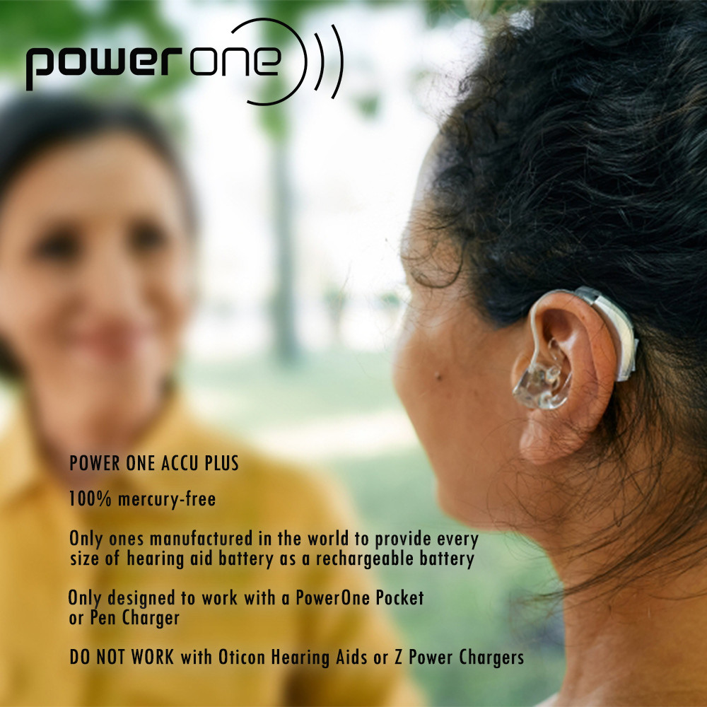 Power One ACCU Plus Size 675 Rechargeable Hearing Aid Batteries Exp. 04/2020