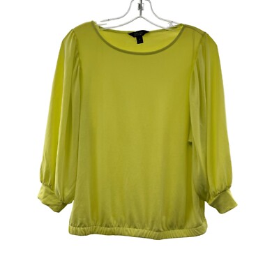 Simply Vera Vera Wang Women's 3/4 Bishop Sleeve Top Yellow