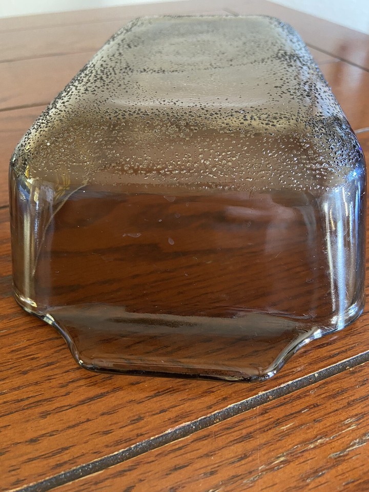 Vintage Glasbake Smokey Gray Glass Bread Loaf Pan Yellow Daisies 9” eBay