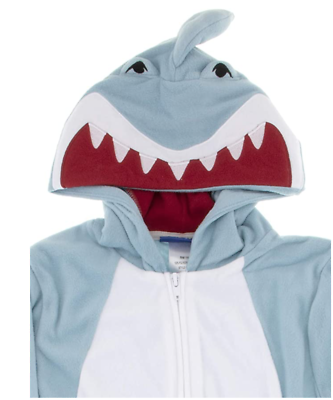 Shark One Piece Pajamas Union Suit Halloween Costume Girl Boy