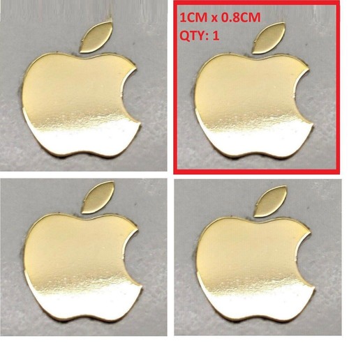 Apple Logo Decals Sticker Gold Chrome Laptop PC iPhone MacBook 1CM x 0.8CM QTY 1 - 第 1/2 張圖片