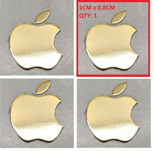 Apple Logo Decals Sticker Gold Chrome Laptop PC iPhone MacBook 1CM x 0.8CM QTY 1