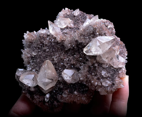 246g Natural Double crystal Calcite Pink Fluorescent Mineral Specimen/ Hubei - 第 1/10 張圖片