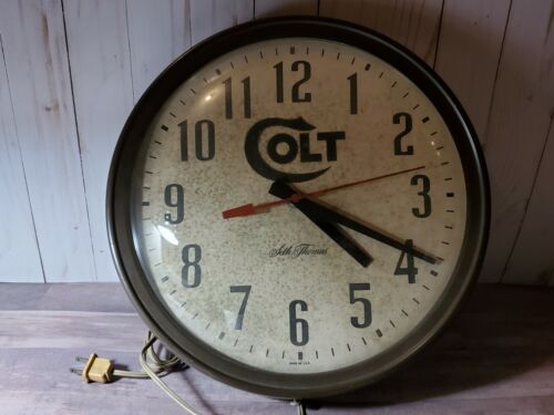 Vintage Colt Firearms Seth Thomas Advertising Wall Clock USA Armory Gun Range - Picture 2 of 9