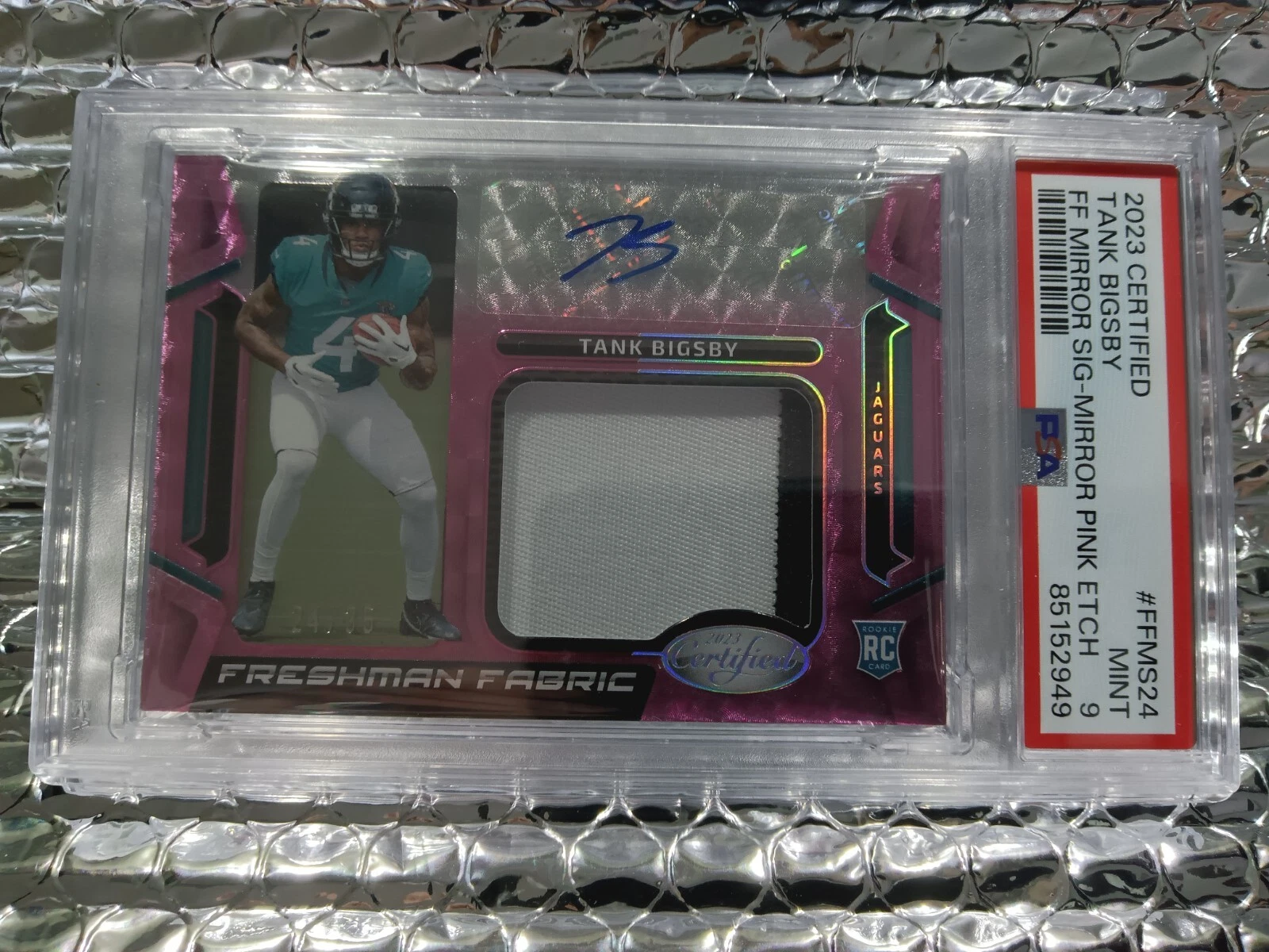 Tank Bigsby Panini Certified Freshman Fabric Mirror Signature #FFMS24 Mirror Pink Etch