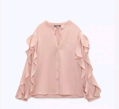 ZARA Ruffle Collar Blouse In Blush Size Small 7484 060 | eBay ZARA Ruffle Collar Blouse In Blush Size Small 7484 060 | eBay