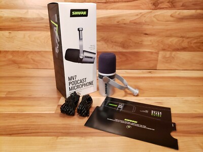 Shure MV7-S Microphone for Podcasting, Streaming & Gaming Silver