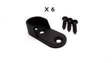 Pack of 6  Screw-On Metal Oval Closet Rod End Support Mounting Bracket