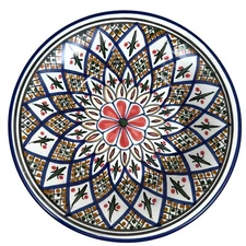 Le Souk Ceramique Mandala Tunisia Mediterranean Style Floral Dinner Plate 9.5 in