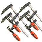 PACK OF 4 - HEAVY DUTY 150MM X 50MM F CLAMPS - SOFT GRIP HANDLE QUICK SLIDE