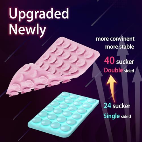 Silicone Suction Phone Case Mount - Universal Compatibility for iPhone & Pink - Picture 4 of 8