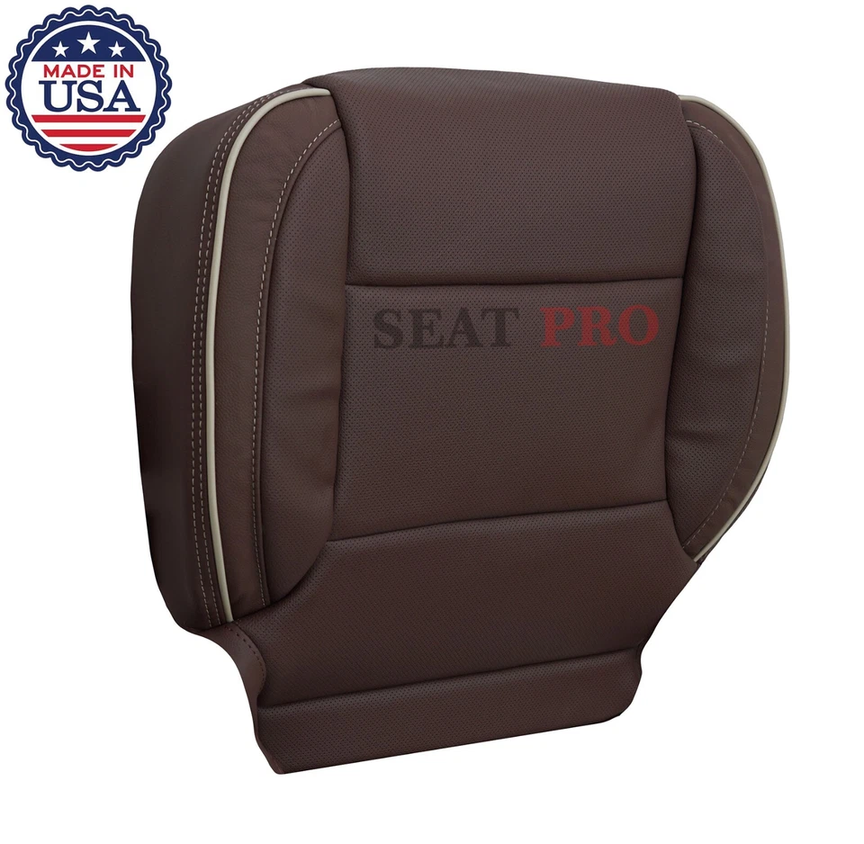 Cubierta de asiento de cuero sintético inferior delantera marrón Chevy Silverado High Country 2014-2019 Foto 3 de 4