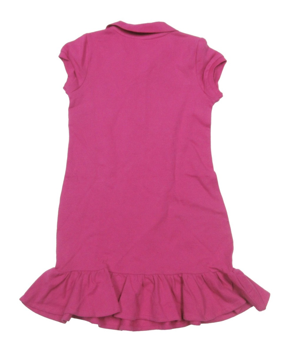 Polo Ralph Lauren Girls Preppy Pink Mesh Polo Ruffle Dress | eBay